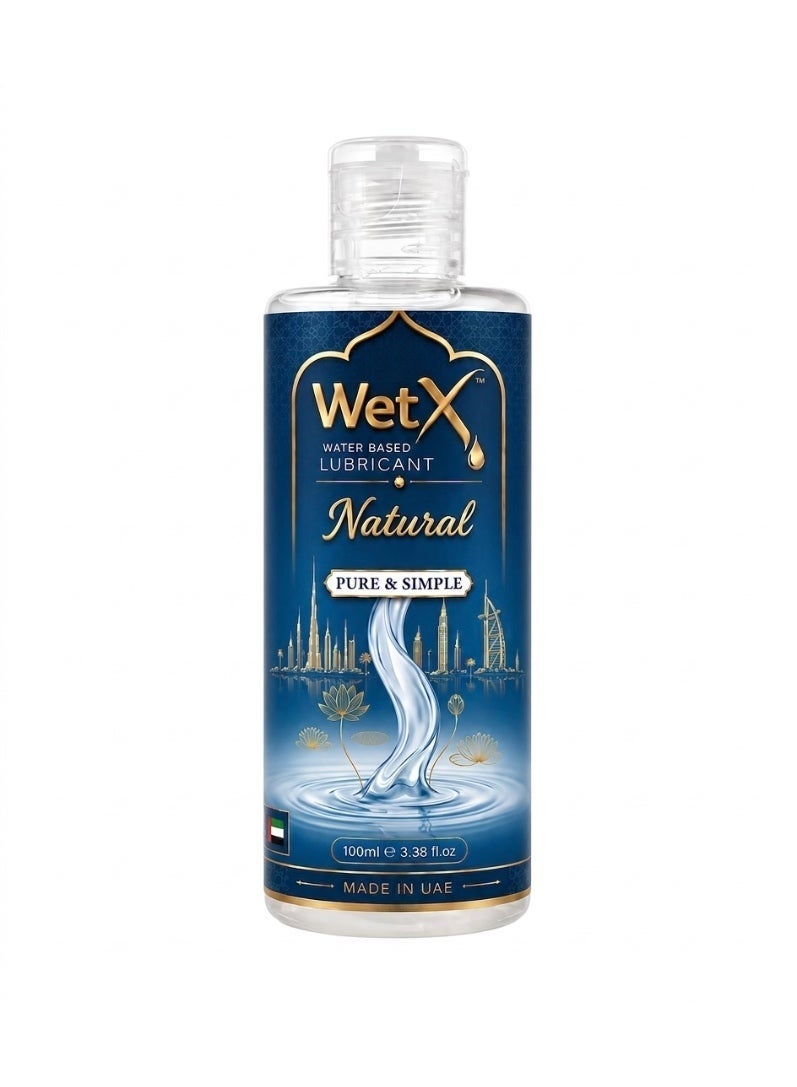 WetX Natural Water Based Lube (100ml) | Pure & Simple - Long Lasting - Natural Feeling - Smooth & Silky - Image 1