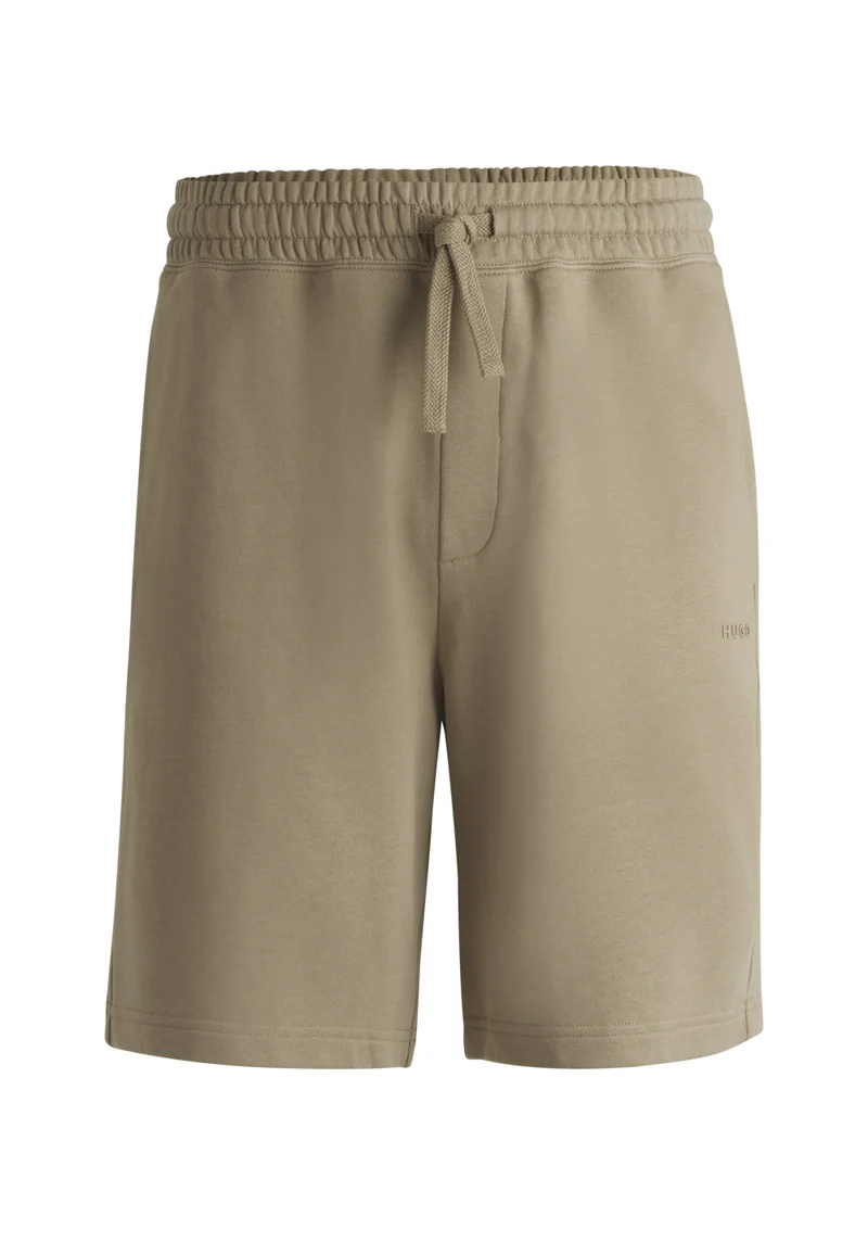 HUGO Relaxed-fit shorts in cotton terry with logo print