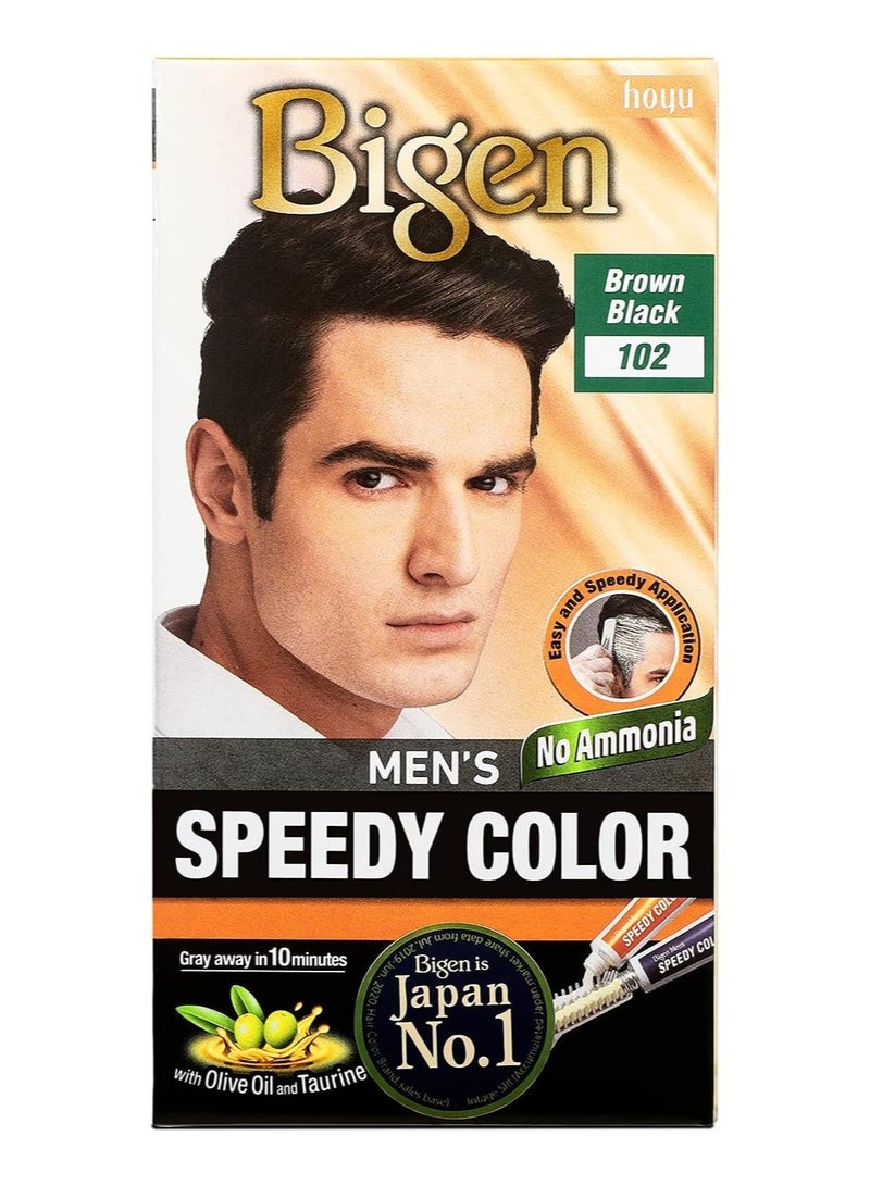 Bigen Men's Speedy Hair Color, Brown Black 102 (80g) - Image 1
