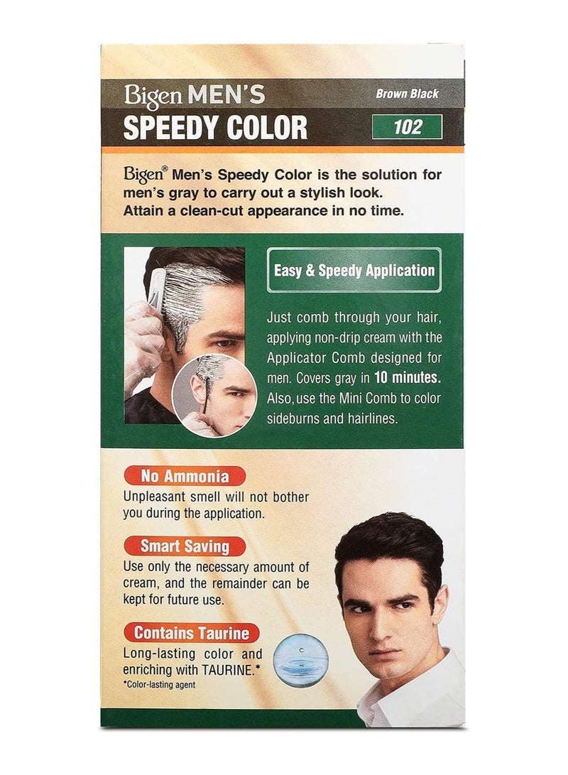 Bigen Men's Speedy Hair Color, Brown Black 102 (80g) - Image 2