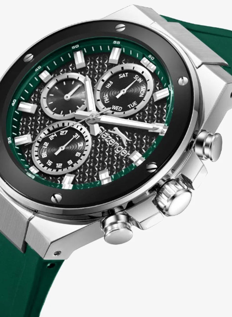 Slazenger black Men's Silicone Multifunction Watch SL.9.2557.2.02 - 44 mm for Men | Best Price UAE
