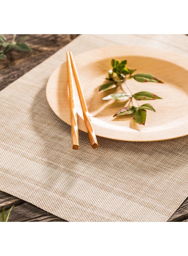 Restaurantware French Countryside 16 x 12 Inch Dining Table Placemats, Set Of 6 Heat-Tolerant Kitchen Table Mats - Eggshell Stripe, No Stain, Khaki Vinyl Woven Rectangle Placemats, Easy To Clean - Image 3