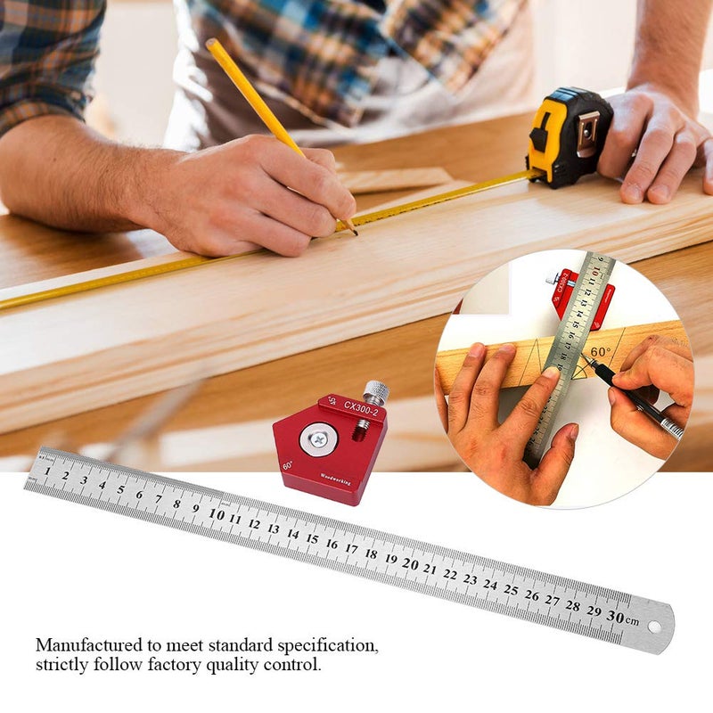 CX300 2 Scribing Ruler, Aluminum Alloy Woodworking Scriber Angle Ruler, High Accuracy Angle Measure Carpenter Marking Tool for Carpentry, ANKROYUchkq6xztu3 - Image 3