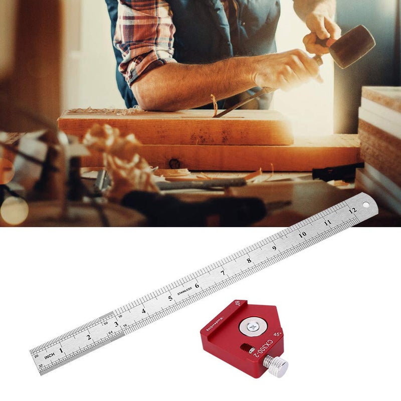 CX300 2 Scribing Ruler, Aluminum Alloy Woodworking Scriber Angle Ruler, High Accuracy Angle Measure Carpenter Marking Tool for Carpentry, ANKROYUchkq6xztu3 - Image 5