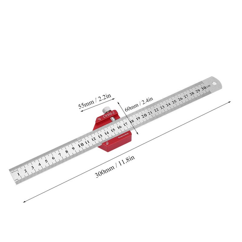 CX300 2 Scribing Ruler, Aluminum Alloy Woodworking Scriber Angle Ruler, High Accuracy Angle Measure Carpenter Marking Tool for Carpentry, ANKROYUchkq6xztu3 - Image 2