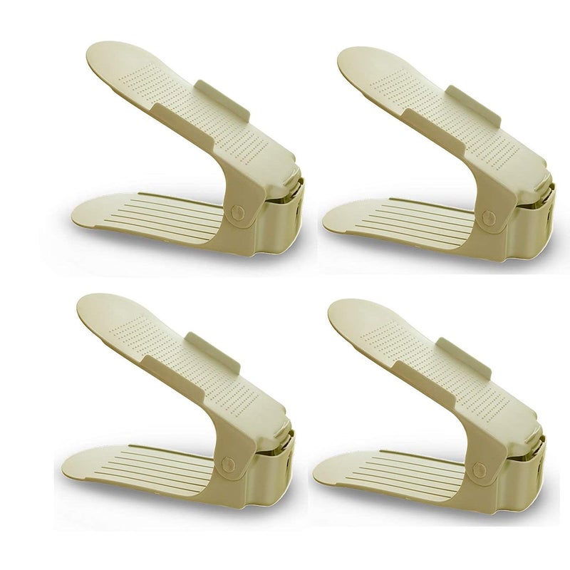 Conziv Conziv Plastic Adjustable Shoe Sandals Footwear Organiser Holder Rack Multi Pack of 6
