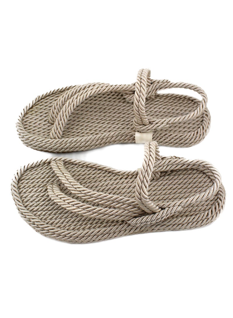 مومكا صنادل متقاطع بحبل أبيض عاجي - Image 3