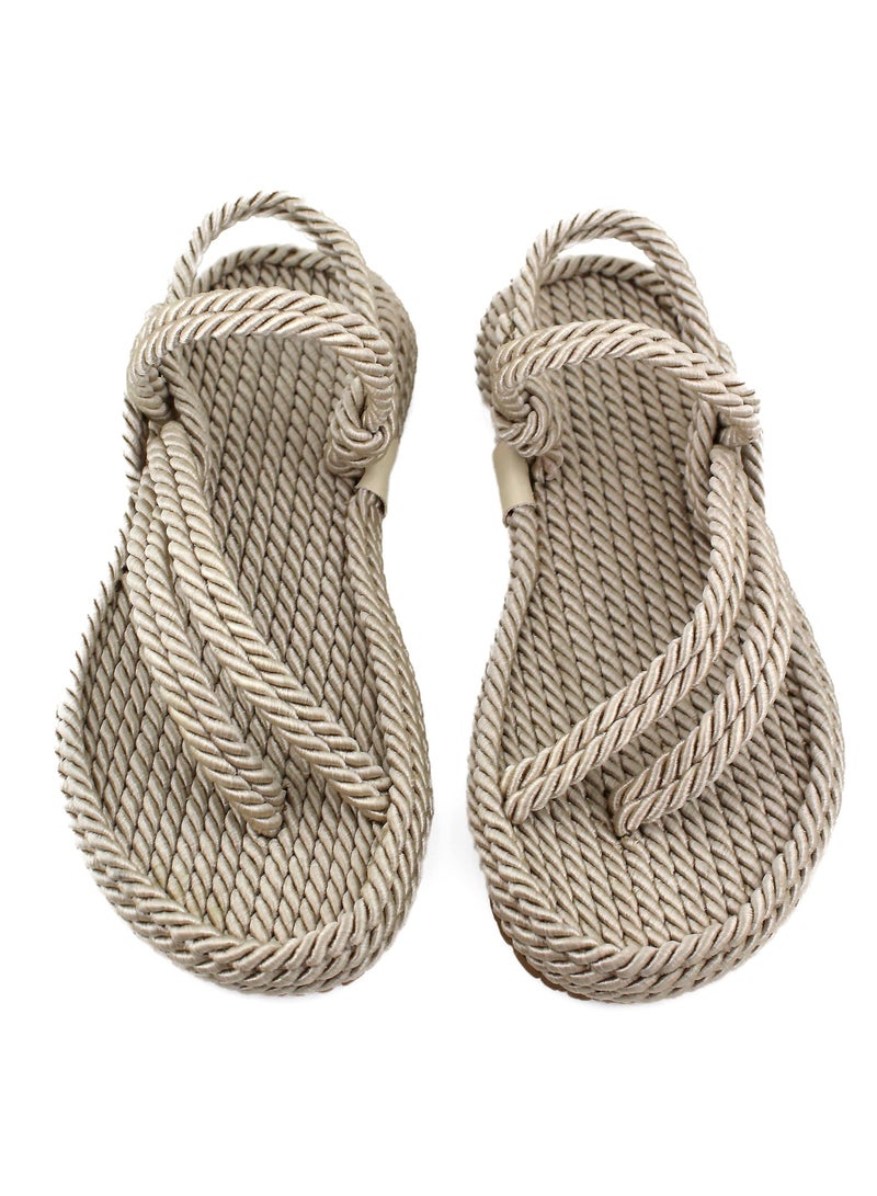 مومكا صنادل متقاطع بحبل أبيض عاجي - Image 5