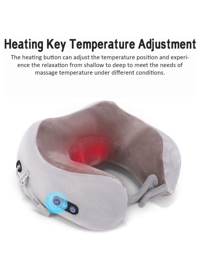 ELTRAZONE وسادة تدليك الرقبة الكهربائية للسفر، وسادة تدليك للرأس والرقبة مصنوعة من إسفنج ميموري فوم على شكل حرف U، لتخفيف الألم، للطائرات والقطارات والحافلات والسفر بالسيارة - Image 5