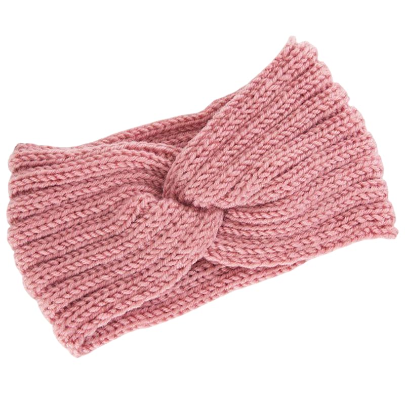 Richmen Winter Headband for Men and Women Head Wrap Soft Fleece Knitted Woolen Warm Hair Band Unisex Acrylic Skull Stretchy Earwarmer Earmuffs Hair Accessory(Pink) - Image 1