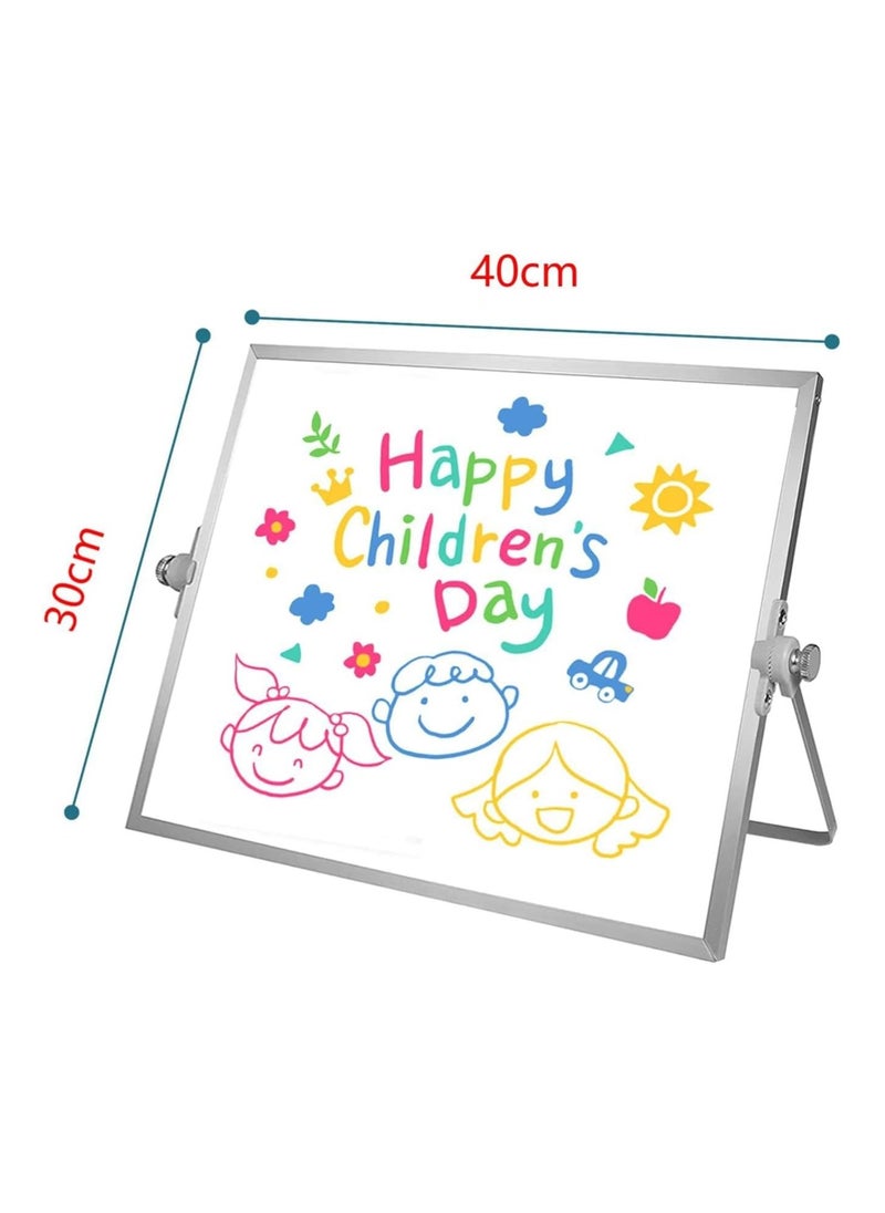 Cool Baby Style - COOLBABY Dry Erase Small Whiteboard 40 * 30CM 8Markers  4 Magnets  Eraser  Portable Double Sided Magnetic Desktop Whiteboard Easy to Carry Easel Whiteboard for Office  School  Home  Kitchen - Image 1
