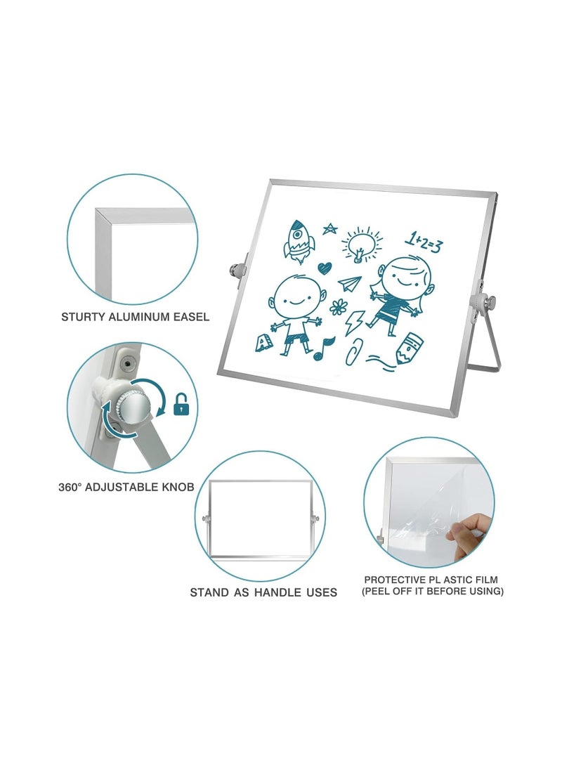 Cool Baby Style - COOLBABY Dry Erase Small Whiteboard 40 * 30CM 8Markers  4 Magnets  Eraser  Portable Double Sided Magnetic Desktop Whiteboard Easy to Carry Easel Whiteboard for Office  School  Home  Kitchen - Image 1