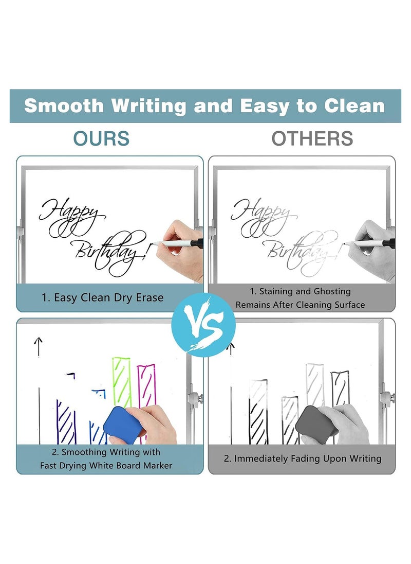Cool Baby Style - COOLBABY Dry Erase Small Whiteboard 40 * 30CM 8Markers  4 Magnets  Eraser  Portable Double Sided Magnetic Desktop Whiteboard Easy to Carry Easel Whiteboard for Office  School  Home  Kitchen - Image 1