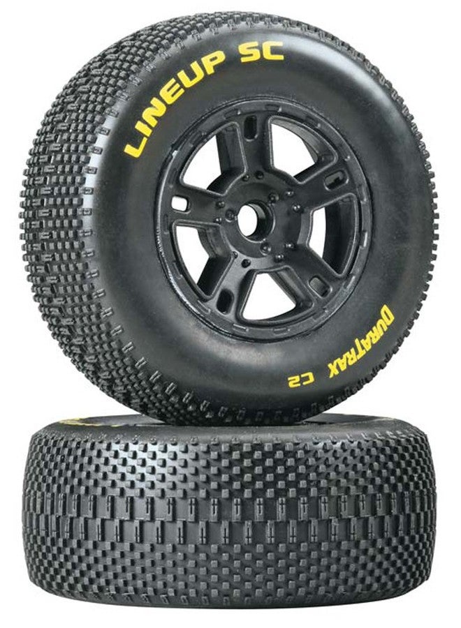 Duratrax Lineup SC Tire C2 Mounted Black SC10 Front (2)