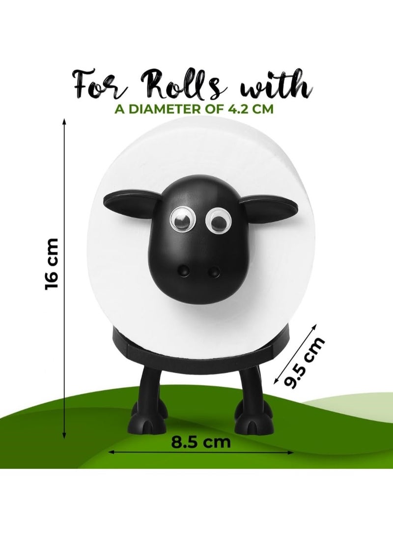 Ru syanl Sheep Toilet Roll Holder - Funny Toilet Paper Holder Free Standing Bathroom Set - 3D Printed Black Sheep Loo Roll Holder - Hilarious Tissue Paper Roll Storage - Cute Bathroom Decor - Set of 3  - Image 3