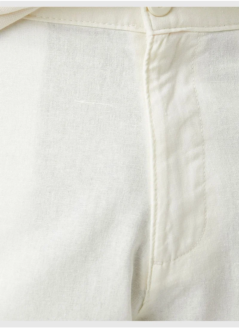KOTON Linen Blend Cargo Chino Shorts