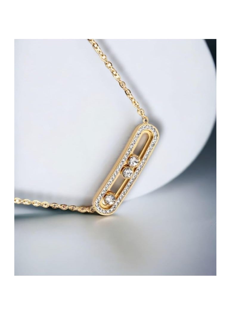 بونكا قلادة نسائية من الزركون الذهبي اللامع من بونكا - Image 3