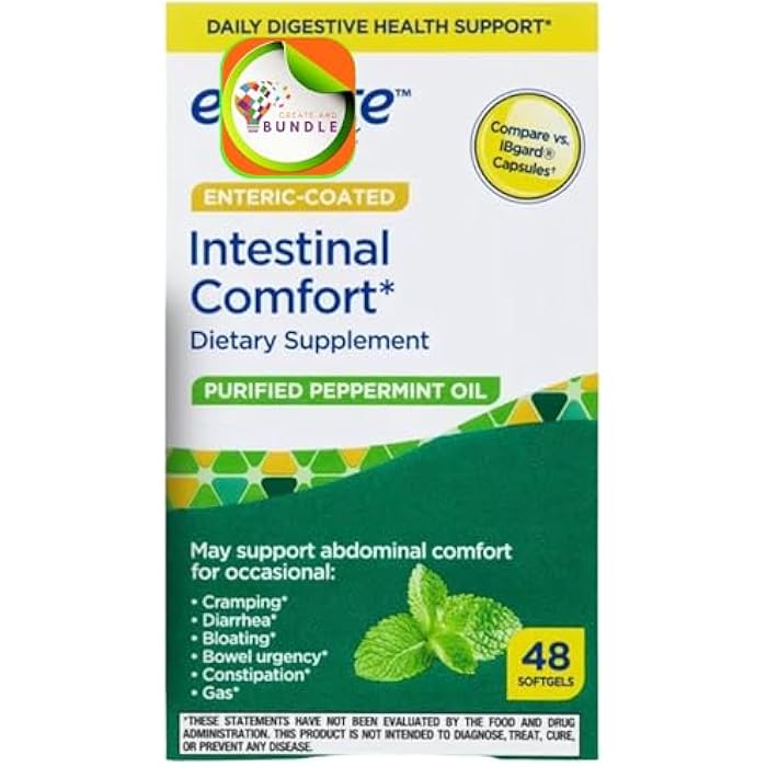 Create and Bundle Equate Peppermint Oil Softgels, 48 Count - Dietary Supplement for Enhanced Digestive Health, Natural Peppermint Extract, Supports Gastrointestinal Comfort + Create Sticker - Image 2