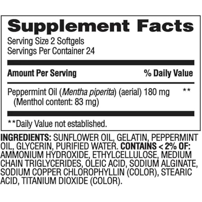 Create and Bundle Equate Peppermint Oil Softgels, 48 Count - Dietary Supplement for Enhanced Digestive Health, Natural Peppermint Extract, Supports Gastrointestinal Comfort + Create Sticker - Image 3