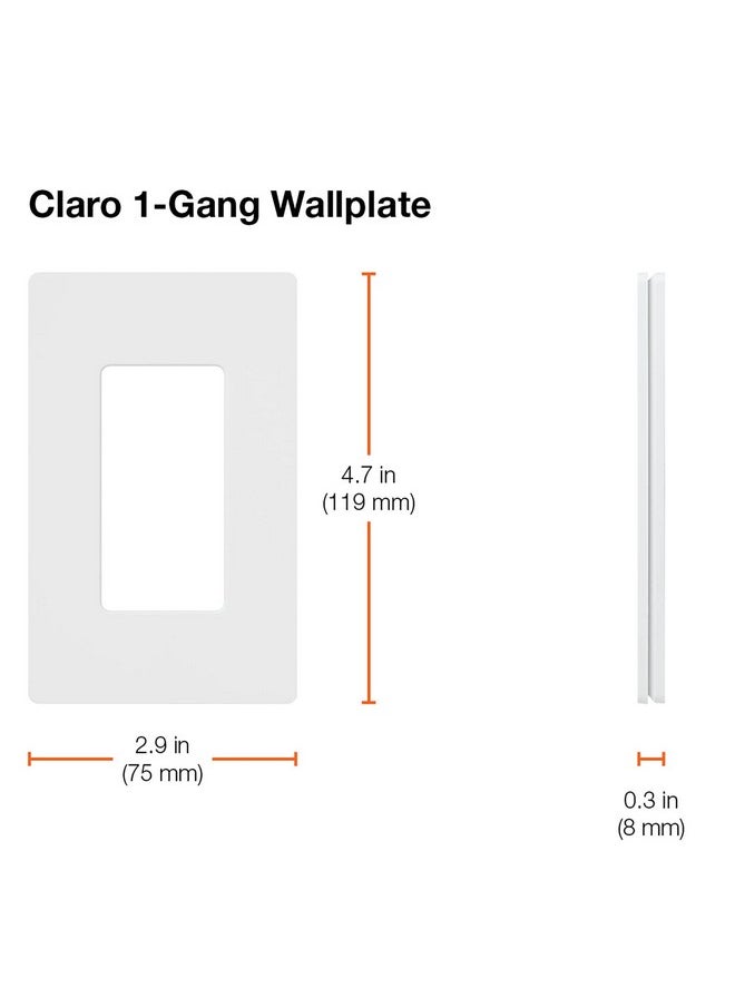 LUTRON - Lutron Claro 1 Gang Decorator/Rocker Wallplate, Gloss, Light Almond (1-Pack) | CW-1-LA - Image 1