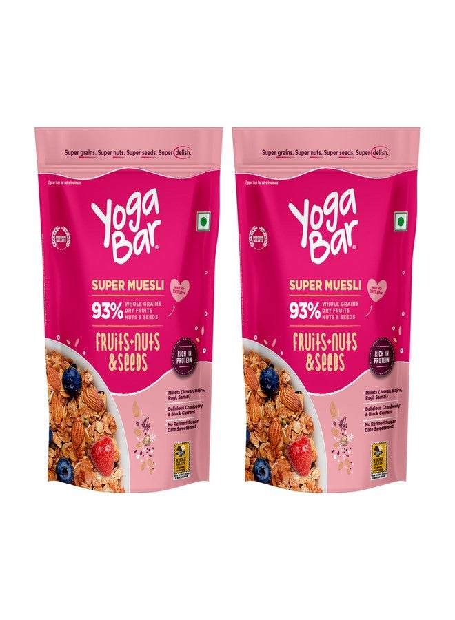 Yogabar Fruit and Nut Muesli 1kg | Muesli with 93% Whole Grains + Dried Fruits+ Nuts and Seeds | Wholegrains, No Added Preservatives - Image 1