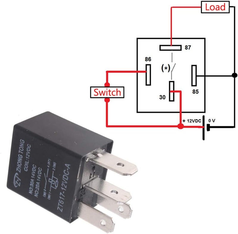 E Support Car Heavy Duty Relay Switch 12V 30A SPST 4Pin Waterproof Electrical Automotive Pack of 5 - Image 3