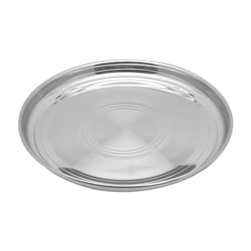 طبق عشاء من الفولاذ من راج، فضي، RT0065، طبق عشاء، طبق تقديم، ثالا، طبق أرز، طبق مشاركة - Image 3