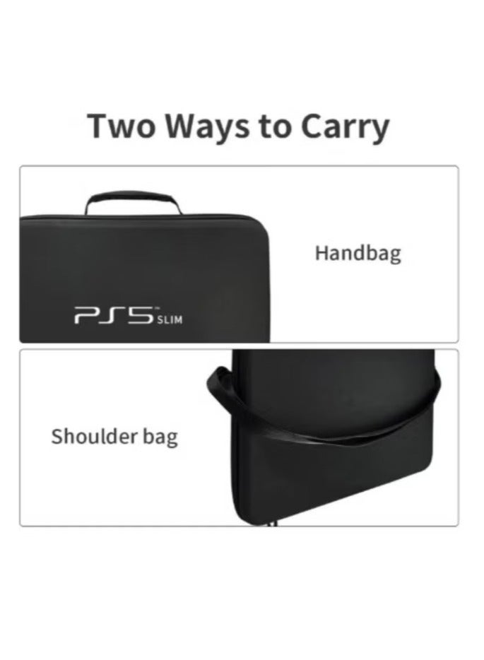 BEILINGDUN Protective Travel Bag for PS5 Slim Console Controller (Black)  - Image 3
