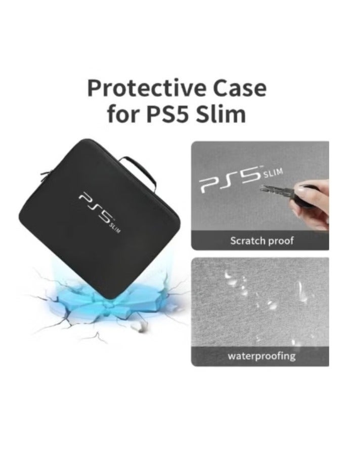 BEILINGDUN Protective Travel Bag for PS5 Slim Console Controller (Black)  - Image 5
