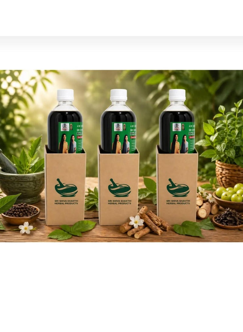 Sri Shiva Shakthi Herbal Hair Oil – Natural Adivasi Blend for Hair Fall, Dandruff & Hair Growth | Pack of 3 Bottles - Image 1