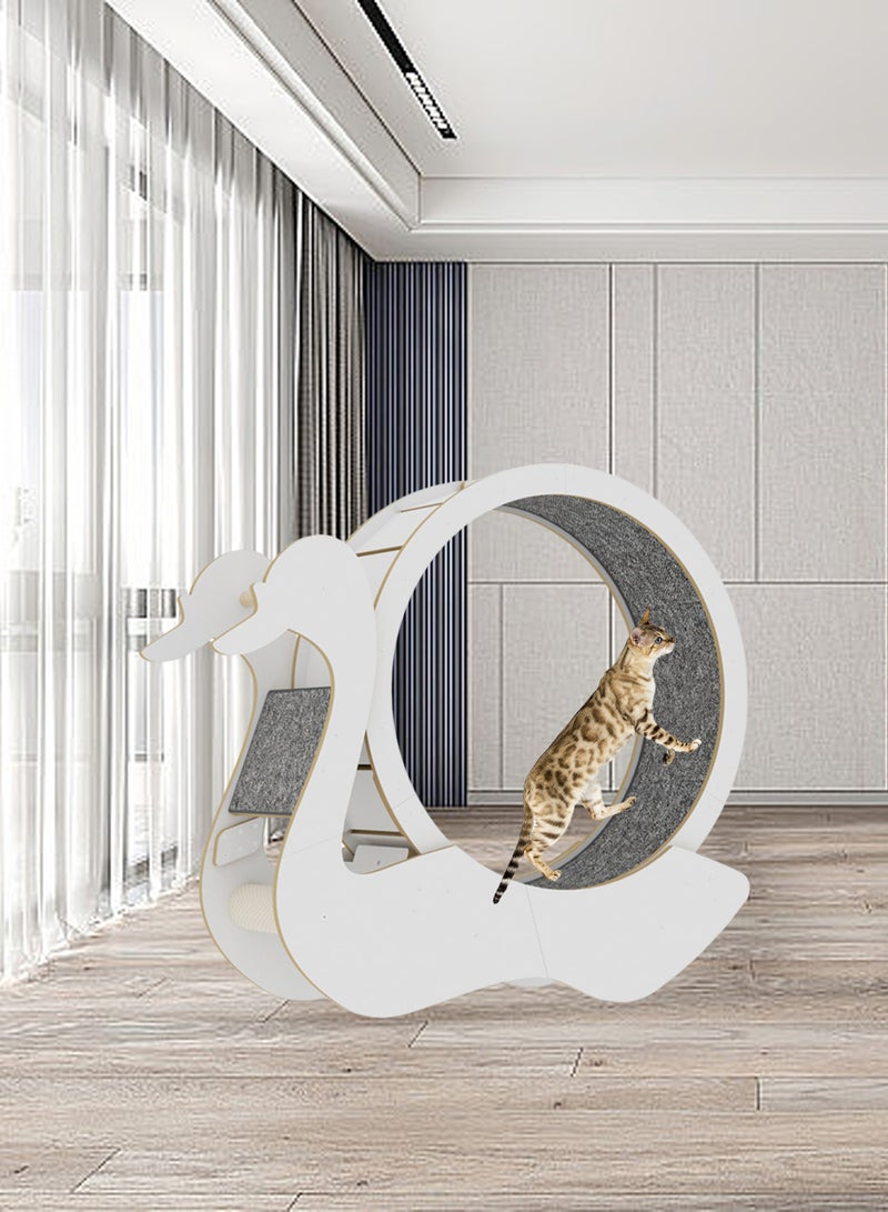 Kidle Swan Model Cat Treadmill Cat Roller Fitness Silent Cat Climbing Frame Pet Cat Treadmill Cat Exercise Wheel Cat Running Roller Silent Sports Fitness - Image 5