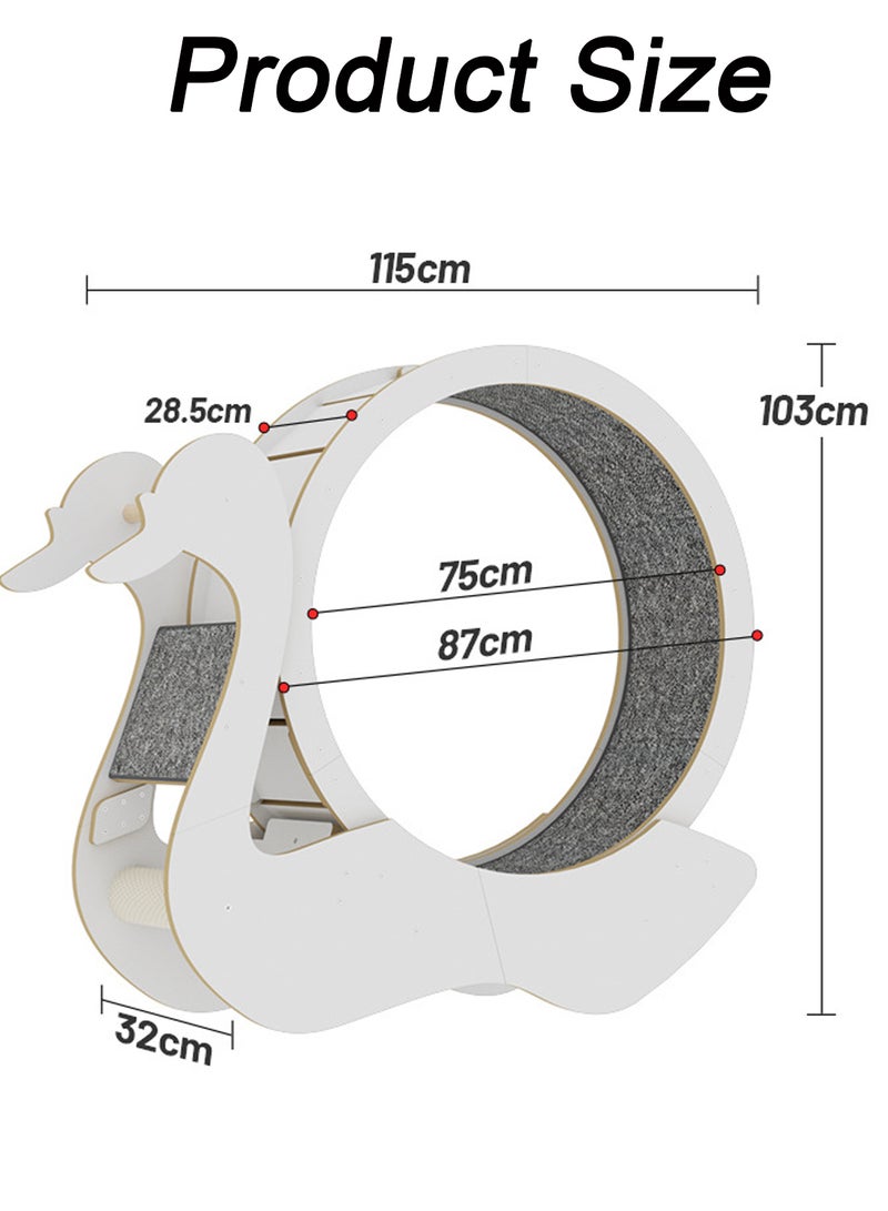 Kidle Swan Model Cat Treadmill Cat Roller Fitness Silent Cat Climbing Frame Pet Cat Treadmill Cat Exercise Wheel Cat Running Roller Silent Sports Fitness - Image 2