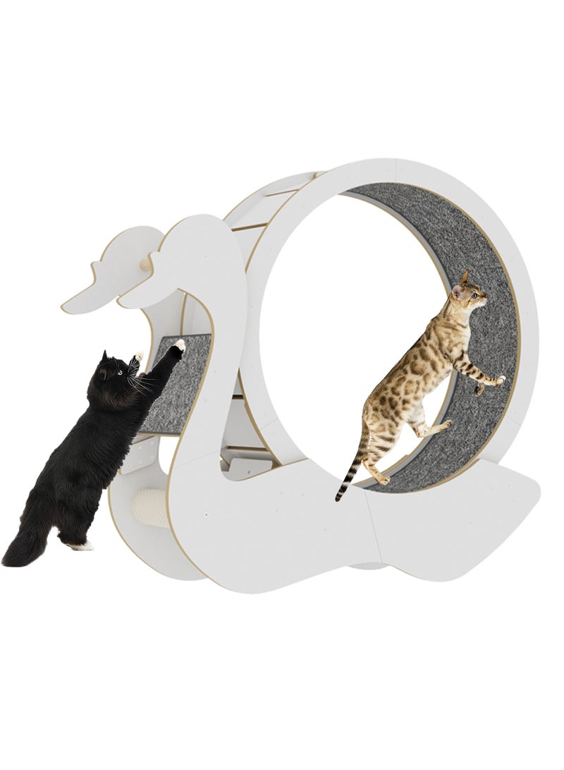 Kidle Swan Model Cat Treadmill Cat Roller Fitness Silent Cat Climbing Frame Pet Cat Treadmill Cat Exercise Wheel Cat Running Roller Silent Sports Fitness - Image 1