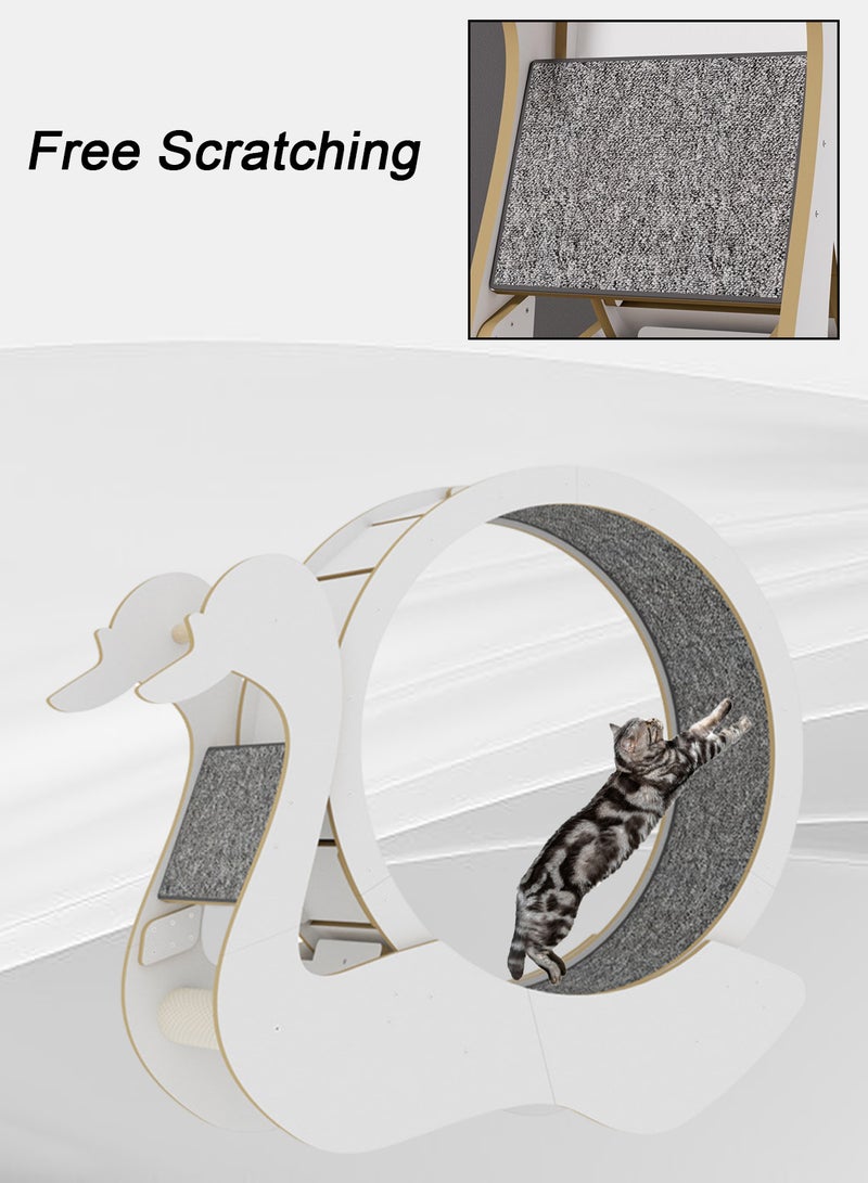 Kidle Swan Model Cat Treadmill Cat Roller Fitness Silent Cat Climbing Frame Pet Cat Treadmill Cat Exercise Wheel Cat Running Roller Silent Sports Fitness - Image 4