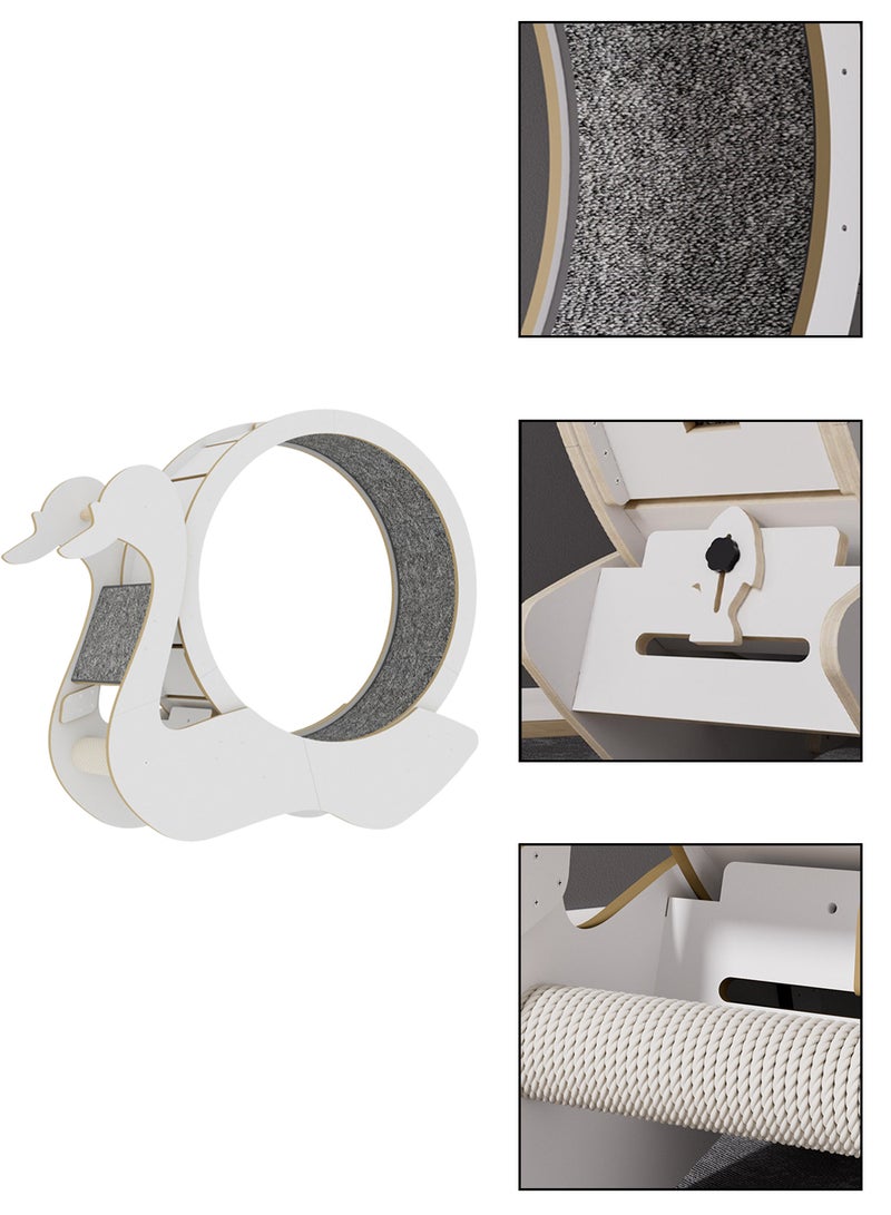 Kidle Swan Model Cat Treadmill Cat Roller Fitness Silent Cat Climbing Frame Pet Cat Treadmill Cat Exercise Wheel Cat Running Roller Silent Sports Fitness - Image 3