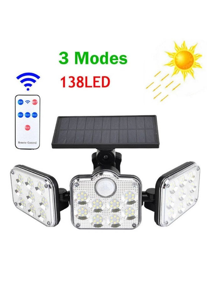Generic LED Solar Light,Flood Light,138 LED Solar Light Outside with Motion Detector Ip65 Waterproof 270 Lighting Angle Solar Wall Light for Garden  - Image 1