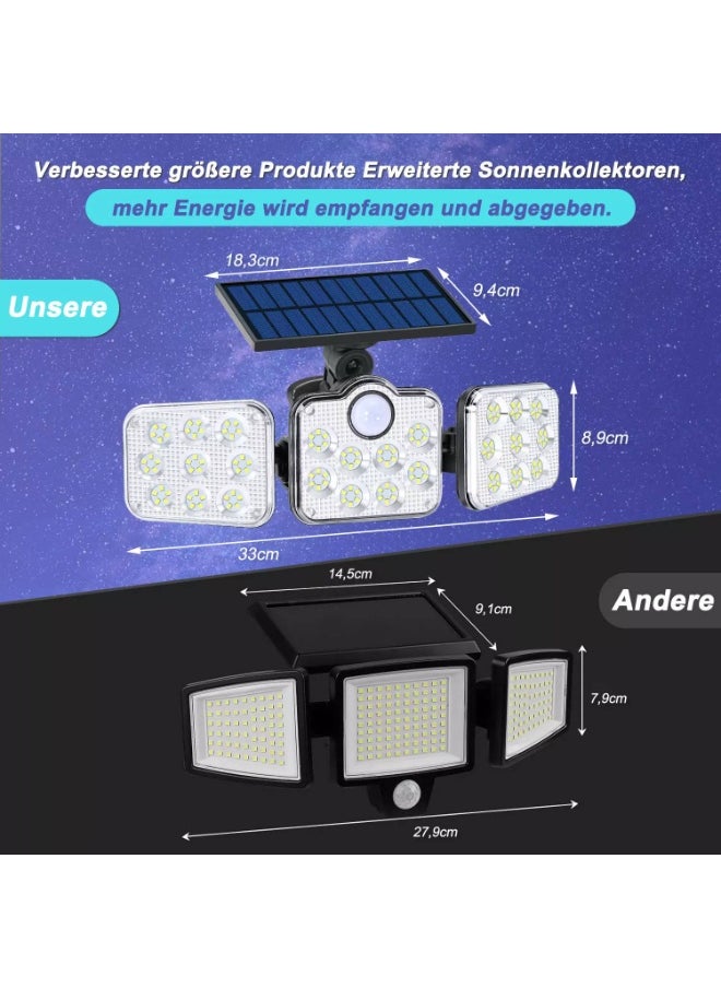 Generic LED Solar Light,Flood Light,138 LED Solar Light Outside with Motion Detector Ip65 Waterproof 270 Lighting Angle Solar Wall Light for Garden  - Image 2