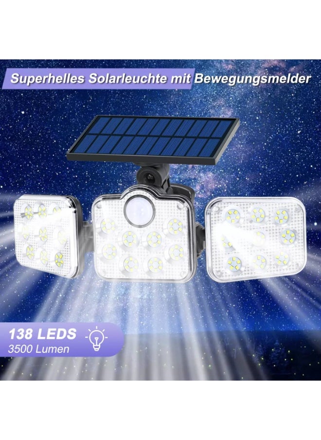 Generic - LED Solar Light,Flood Light,138 LED Solar Light Outside with Motion Detector Ip65 Waterproof 270 Lighting Angle Solar Wall Light for Garden - Image 1