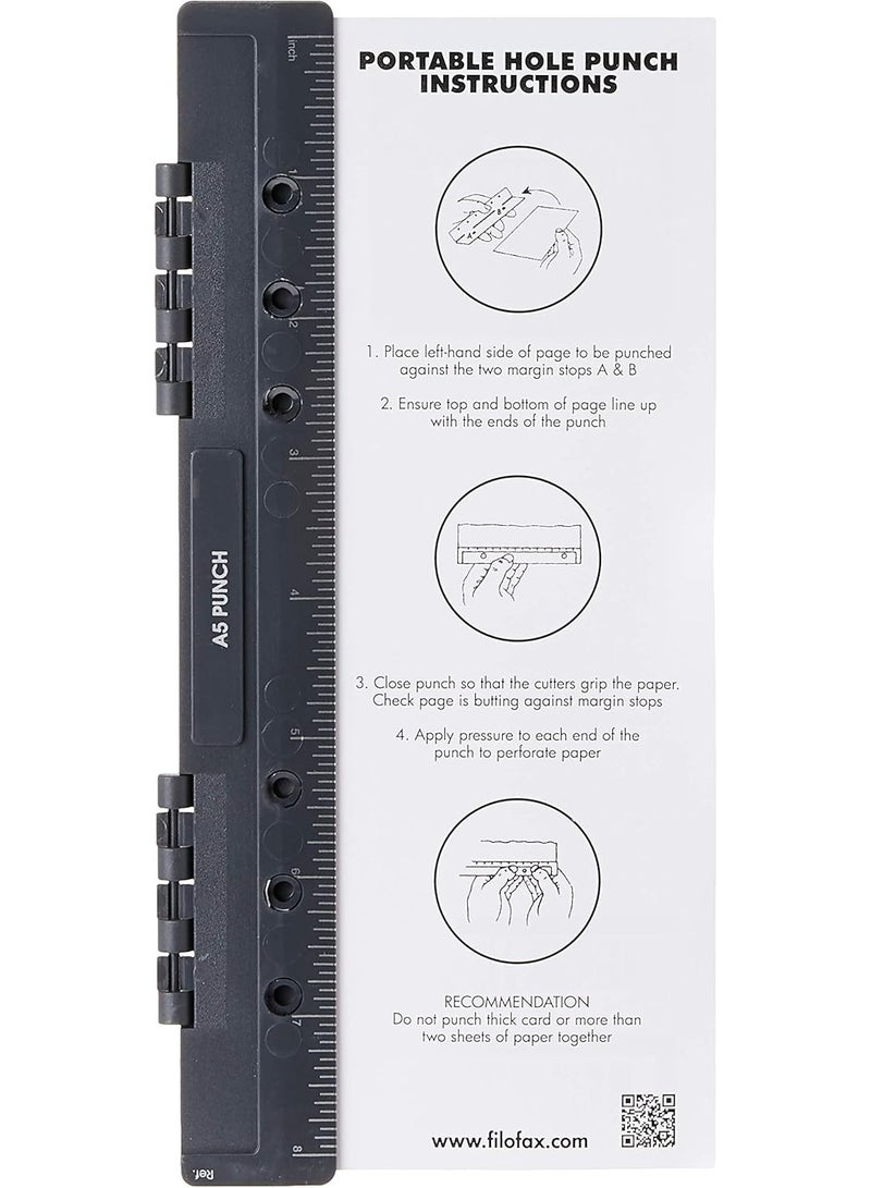 Filofax A5 Portable Hole Punch (B340119), Black - Image 2