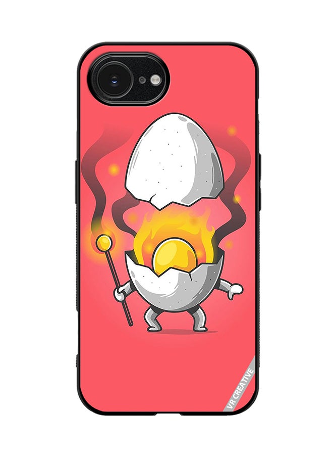 Protective Case Cover For Apple iPhone 16e Cute Fire Egg Design Multicolour