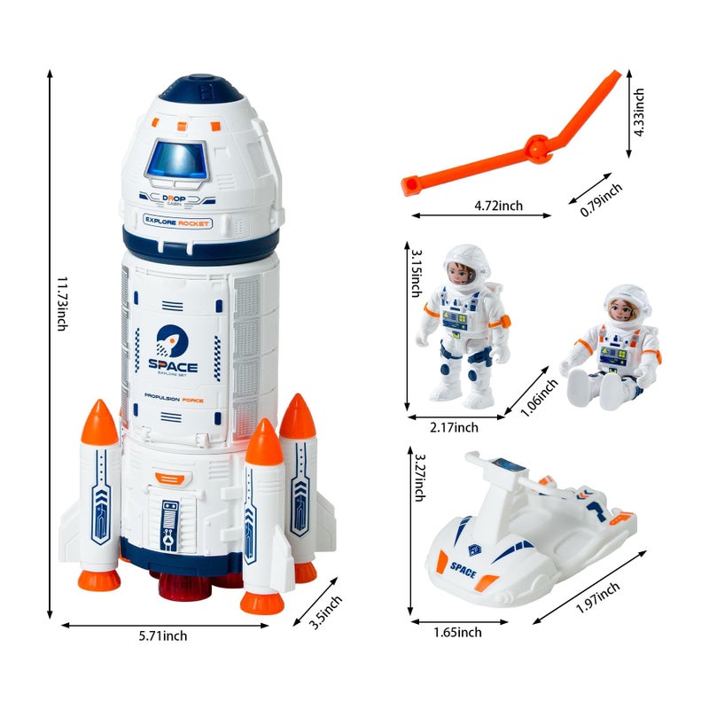 Wbzle Space Rocket Toys Rocket Ship with Astronaut Toy for Educational Concentration Learning Rocket Fun Space Gifts for Space Exploration Knowledge Toys for Kids 35 - Image 3
