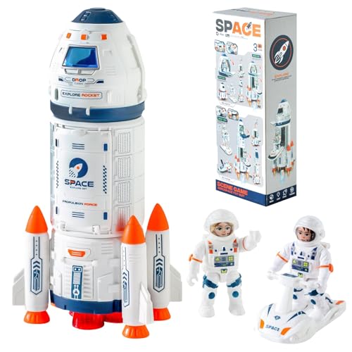 Wbzle Space Rocket Toys Rocket Ship with Astronaut Toy for Educational Concentration Learning Rocket Fun Space Gifts for Space Exploration Knowledge Toys for Kids 35 - Image 1