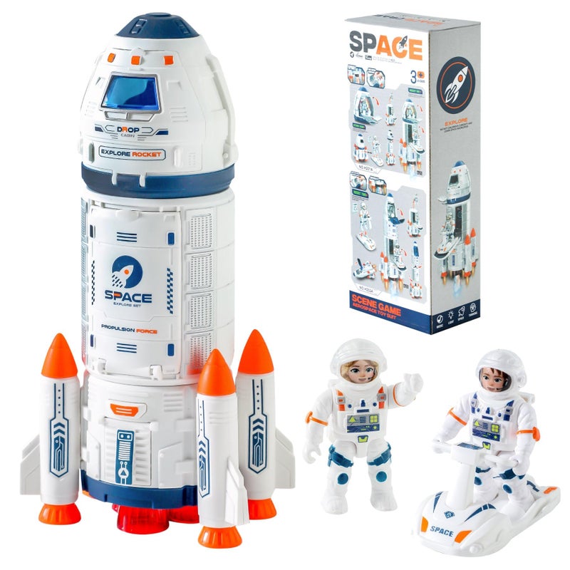 Wbzle Space Rocket Toys Rocket Ship with Astronaut Toy for Educational Concentration Learning Rocket Fun Space Gifts for Space Exploration Knowledge Toys for Kids 35 - Image 2