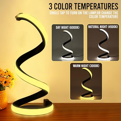 Gesto 5V LED Table Lamp – USB Powered with Dimmable 3-Color Changeable Led Lamp | Decorative Lighting Spiral Shape Stylish Night Lamp for Bedroom, Living Room, Study & Side Table - Image 2