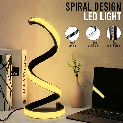 Gesto 5V LED Table Lamp – USB Powered with Dimmable 3-Color Changeable Led Lamp | Decorative Lighting Spiral Shape Stylish Night Lamp for Bedroom, Living Room, Study & Side Table - Image 4