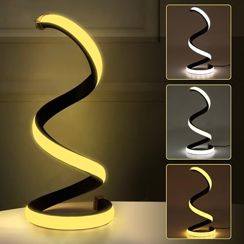 Gesto 5V LED Table Lamp – USB Powered with Dimmable 3-Color Changeable Led Lamp | Decorative Lighting Spiral Shape Stylish Night Lamp for Bedroom, Living Room, Study & Side Table - Image 1