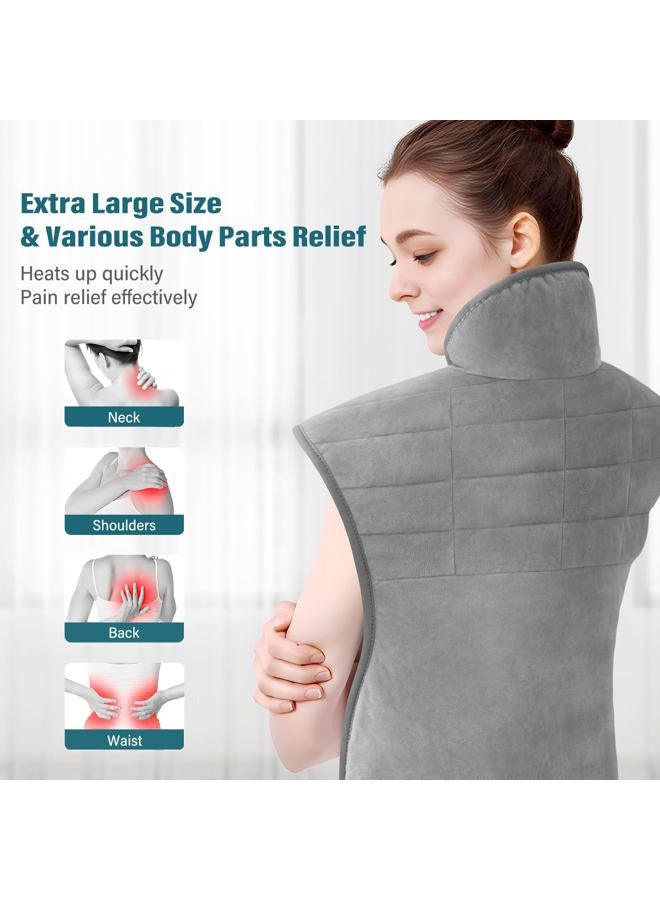 LIPHOME Heating Pad for Neck and Shoulders and Back, Heating Pad for Back Pain Relief and Cramps, Heat Pads for Women, Birthday Mothers Day Gifts for Mom Wife Grandma Her, 6 Heat Settings, 4 Auto-Off, 22"x35" - Image 3