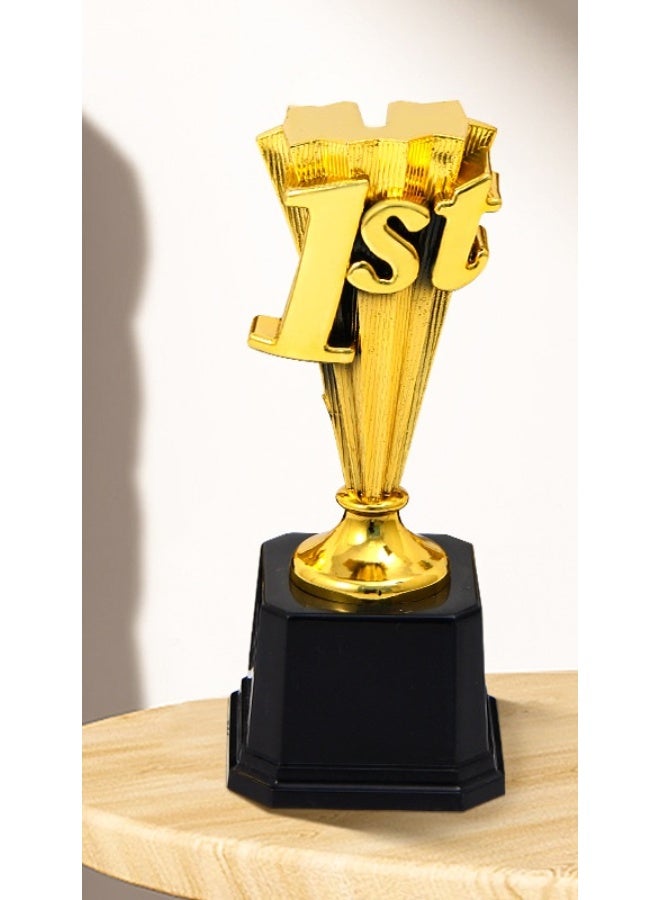 COYO 1st Place Trophy Award - Plastic Trophy, 8-Inch Gold-Plated with Black Base - Sports Tournament & Party Awards - Basketball & Soccer Awards for Adults & Kids - Image 3