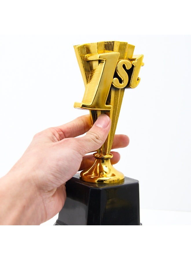 COYO 1st Place Trophy Award - Plastic Trophy, 8-Inch Gold-Plated with Black Base - Sports Tournament & Party Awards - Basketball & Soccer Awards for Adults & Kids - Image 2