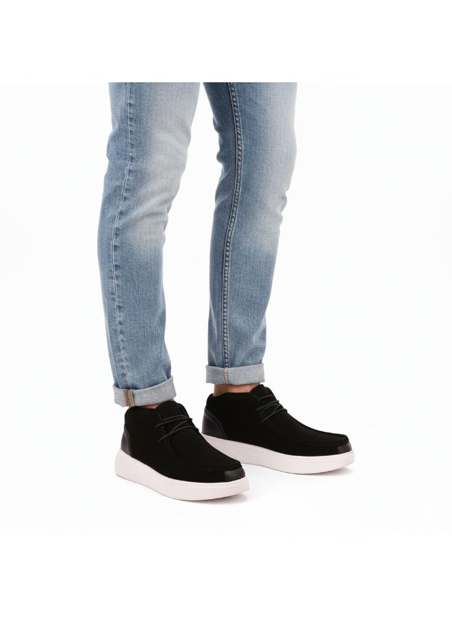 إيتاليانو حذاء رجالى برباط انيق مصنوع من شمواه جلد طبيعي - مزود بنعل رابر تركي مريح - Image 2